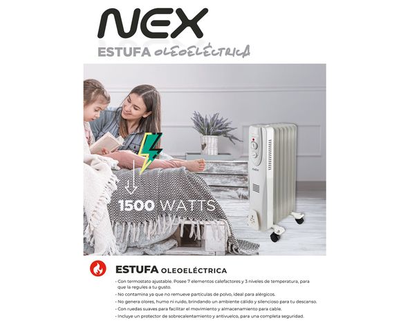 Estufa Oleo eléctrica OLEO007 1500W blanco-3