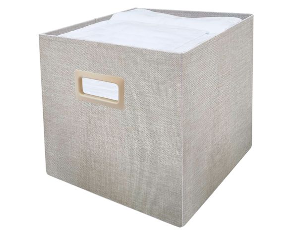Canasto plegable textil alto 30x30x30 cm-1