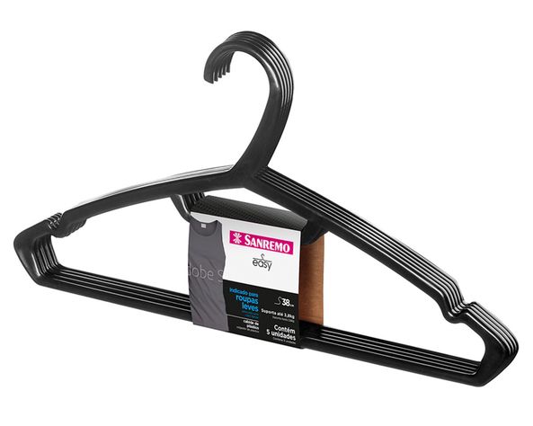 Colgador PR116 5P negro 5 unidades-0
