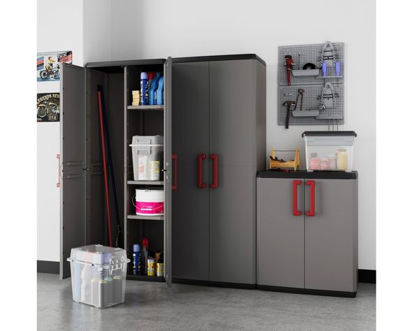Estante organizador alto Quadra gris mate 166x68x39 cm-3
