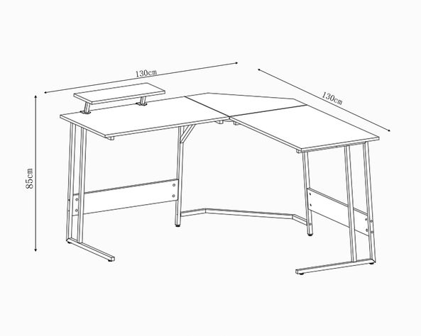 Escritorio esquinero Olina 85x130x130 cm-4