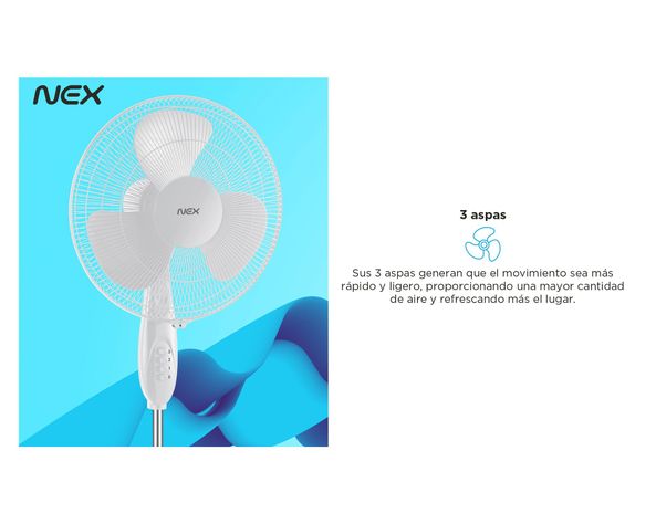 Ventilador pedestal 16'' VPT1610Wblanco Nex-9
