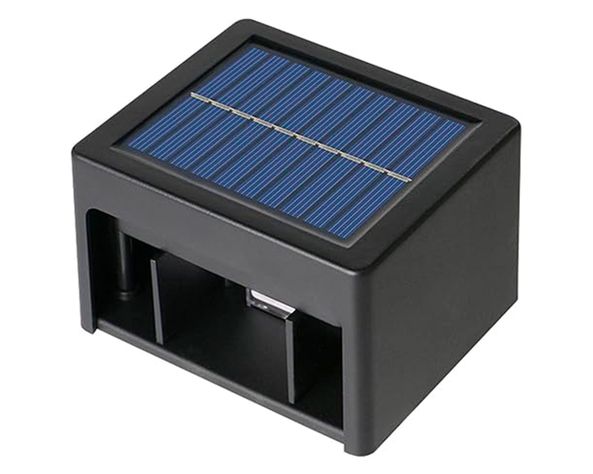 Aplique LED solar 2L abatible negro-0