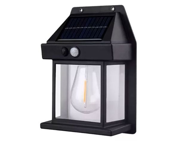Aplique LED solar 1L Farol negro-0