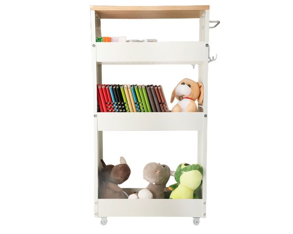 Carro organizador vertical blanco/natural 81.2x50x12.6 cm-1
