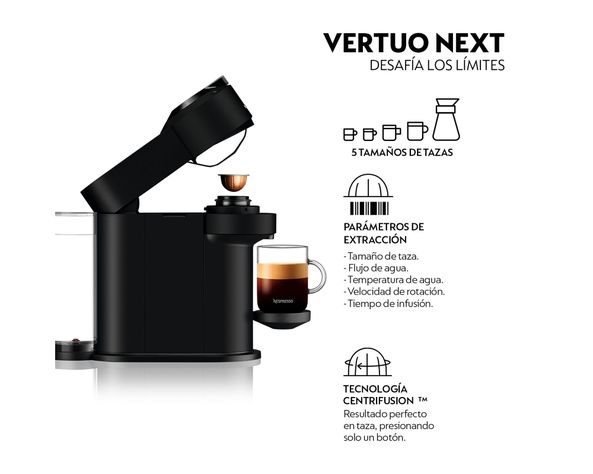 Cafetera 1.1 litros Vertuo Next negro mate Nespresso.-2