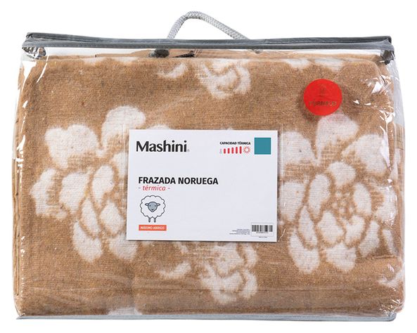 Frazada térmica Noruega Floral beige 1.5 plazas-2