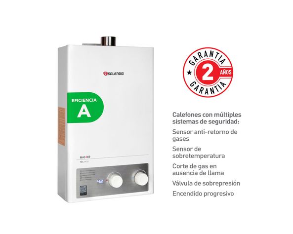 Calefont tiro forzado 10 litros gas natural Master Splendid-3