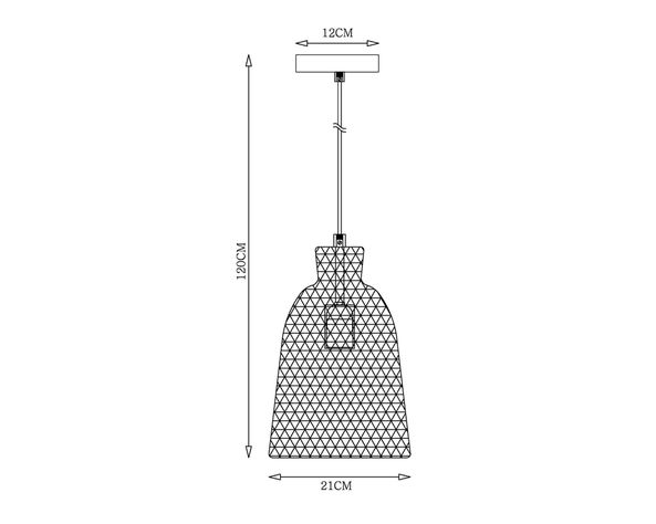 Lámpara colgar 1L E27 Bali house natural-3