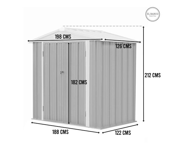 Bodega jardín 212x198x126 cm Homeshed gris El Barco.-4