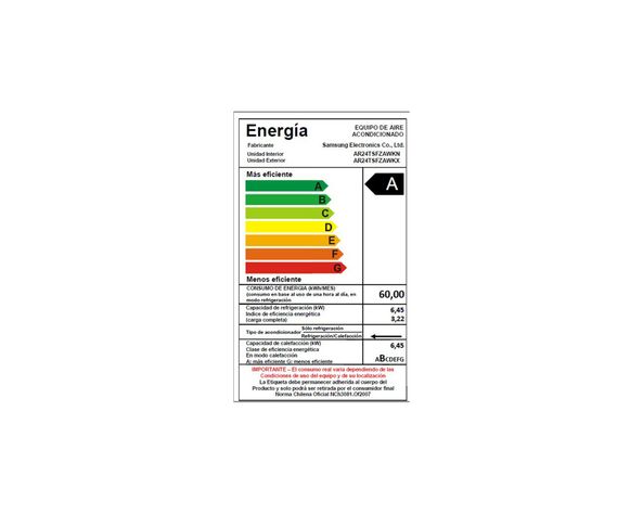Aire Acondicionado Split Inverter 24000 BTU WIFI Samsung AR24TSFZAWK/ZS-6