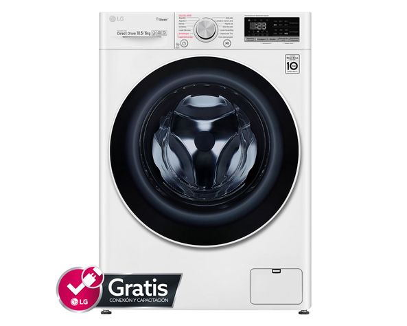Lavadora secadora 10,5/6 kg WD10WVC4S6 blanco LG-1