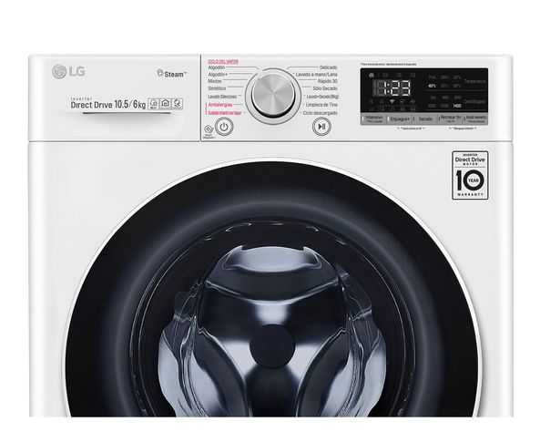 Lavadora secadora 10,5/6 kg WD10WVC4S6 blanco LG-7