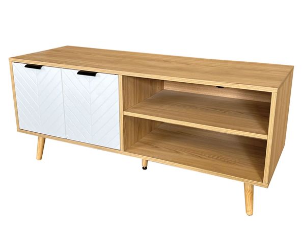 Rack TV Marian natural/blanco-0