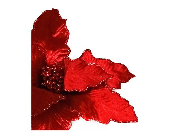 Flor navideña 33 cm Ponsettia rojo-1
