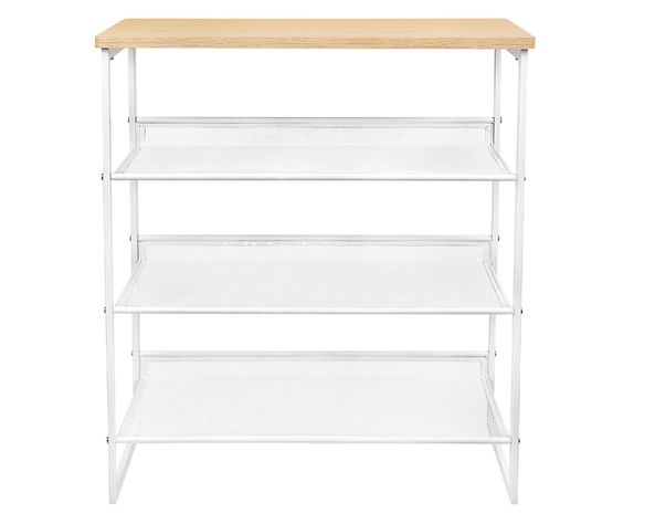 Zapatero 4 niveles malla blanco 76x64x33 cm-0