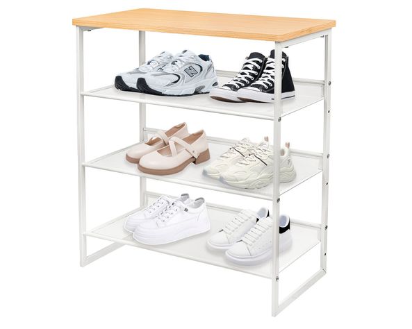 Zapatero 4 niveles malla blanco 76x64x33 cm-4