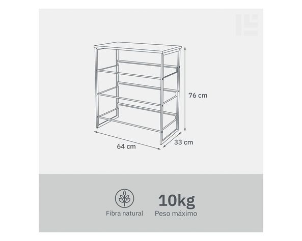 Zapatero 4 niveles malla blanco 76x64x33 cm-7