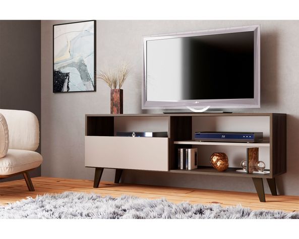 Rack TV 55" Detroit Nogueira café blanco-1