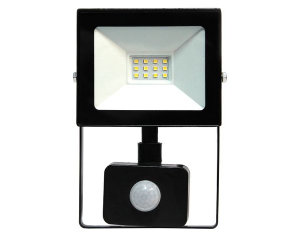 Reflector LED con sensor 10W 11 cm luz fría negro-0