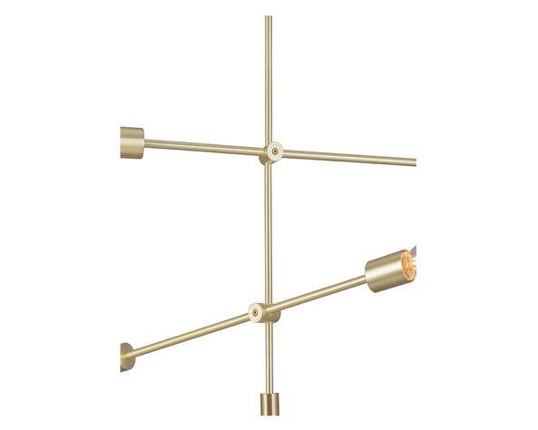 Lámpara colgar 4L E27 Asterisk gold bzlargo Abitare-1
