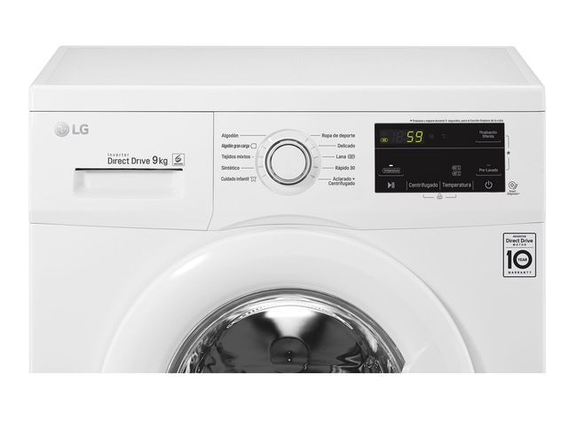Lavadora carga frontal 9 kg WM9WE6 blanco LG-7