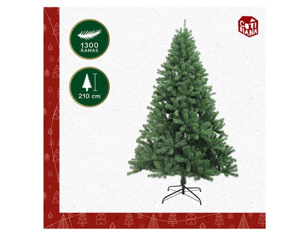 Árbol navidad 210 cm 1300 ramas Ramas piñas Cotidiana-2