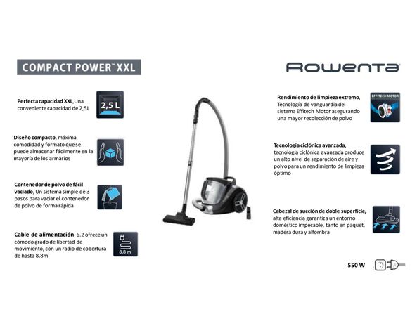 Aspiradora Compact Power 2.5 litros Rowenta-6