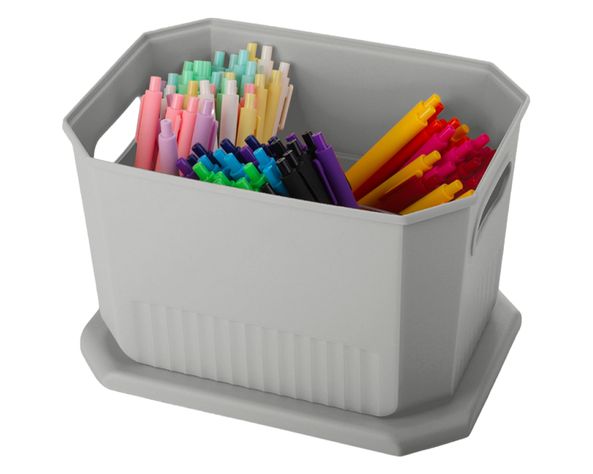 Caja organizadora Octagonal gris 16x25x18 cm-1