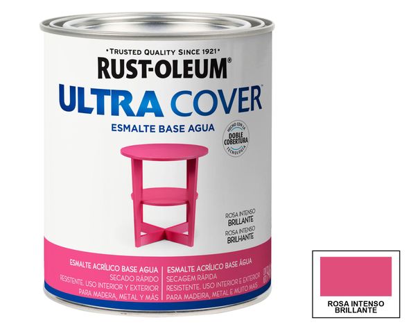 Esmalte al agua 946 ml Ultra cover rosa intenso brillante Rust-Oleum-0