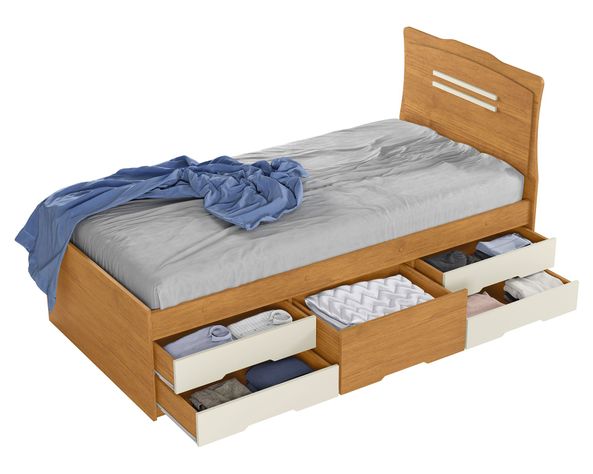 Cama funcional Juliana 1 plaza 5 cajones-1