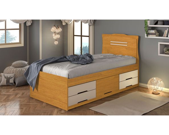 Cama funcional Juliana 1 plaza 5 cajones-2