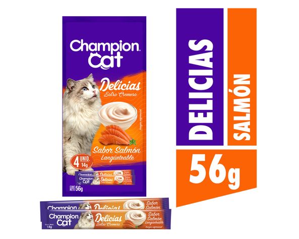 Snack gato 56 gr Delicias salmón Champion Cat.-0
