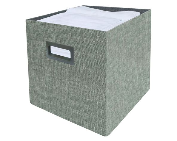 Canasto plegable textil alto melange 30x30x30 cm-1