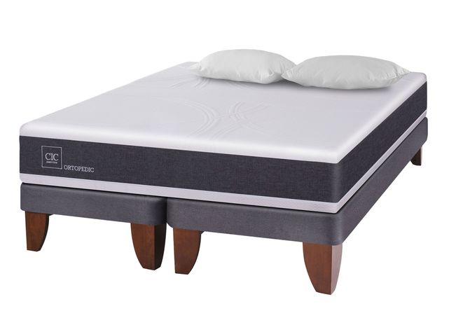 Cama europea 2 plazas Ortopedic base dividida + almohadas Cic-1