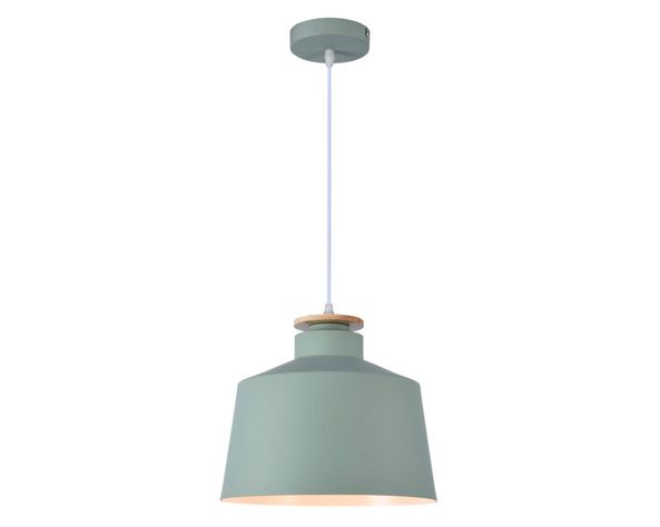 Lámpara colgar 40W E27 1L León verde salvia-0