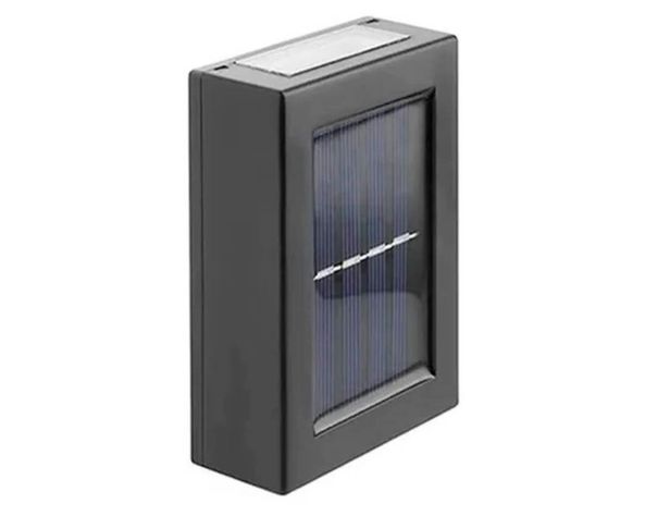 Aplique LED solar 2L luz cálida negro-0