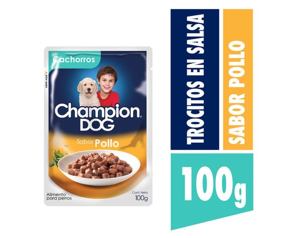Alimento húmedo cachorro 100 gr pollo Champion Dog-0