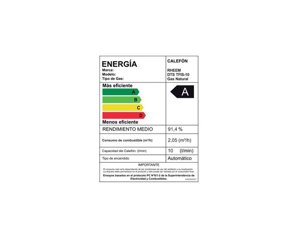 Calefont tiro forzado 10 litros Prestige gas natural-8