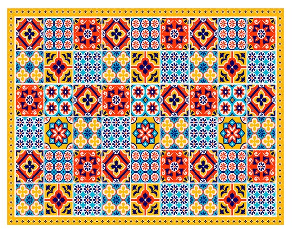 Alfombra de cocina 70x100 cm Baldosa Portuguesa diseños-0