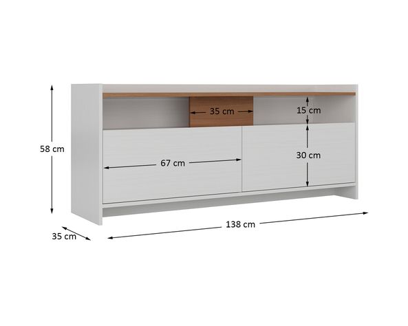 Rack TV 55" Rk 2120 blanco café claro-4