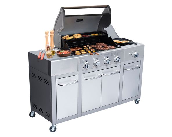 Parrilla a gas 4 quemadores + lateral Buffalo BBQ Grill-1