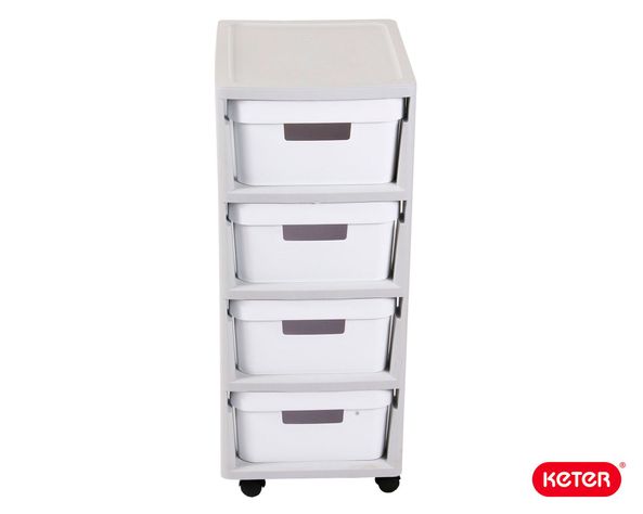 Carro organizador 4 cajones Infinity gris/blanco Curver-0