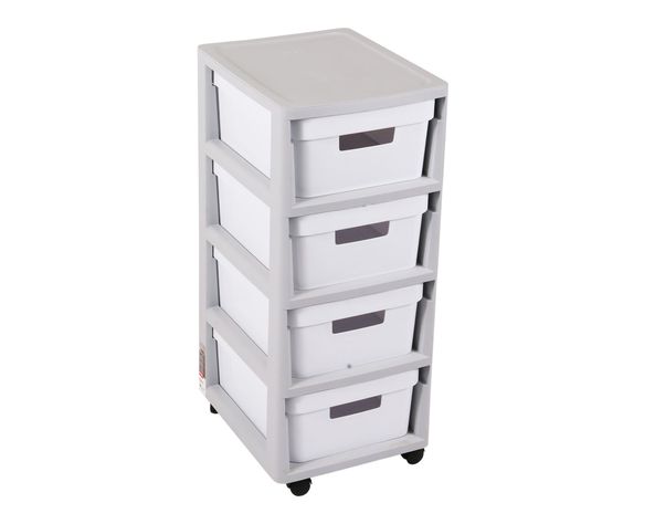 Carro organizador 4 cajones Infinity gris/blanco Curver-1