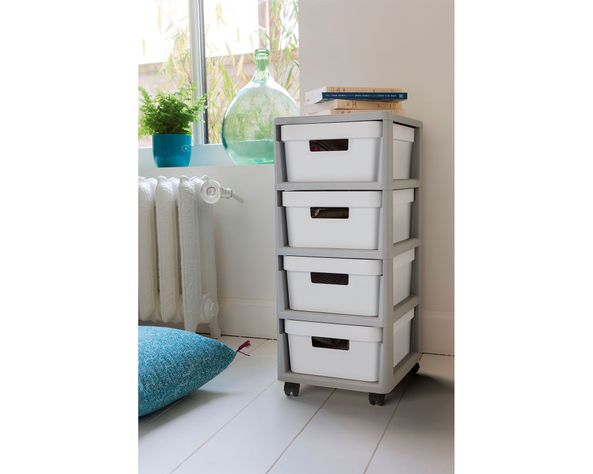 Carro organizador 4 cajones Infinity gris/blanco Curver-3