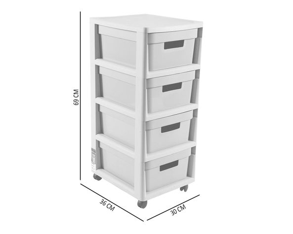 Carro organizador 4 cajones Infinity gris/blanco Curver-4