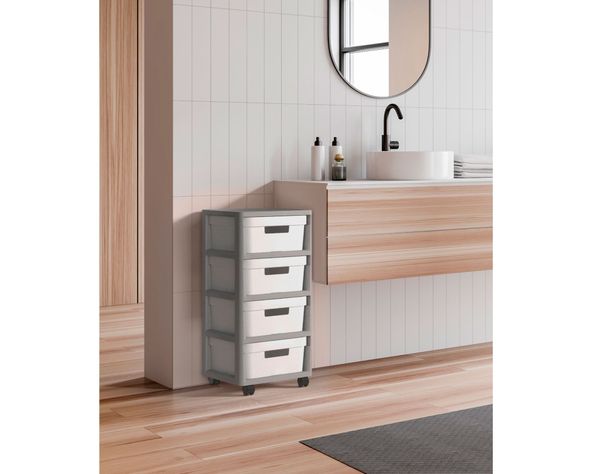 Carro organizador 4 cajones Infinity gris/blanco Curver-5