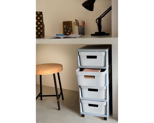 Carro organizador 4 cajones Infinity gris/blanco Curver-6