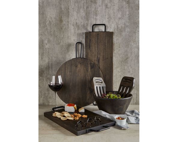 Tabla piqueo redonda Dark wood-4