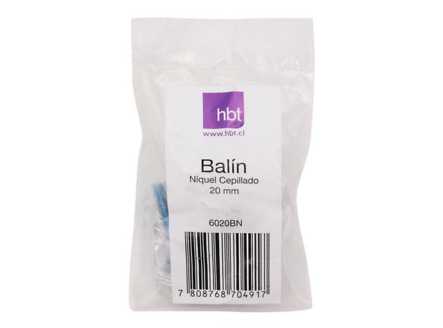 Perilla 20 mm balín níquel cepillado hbt-1